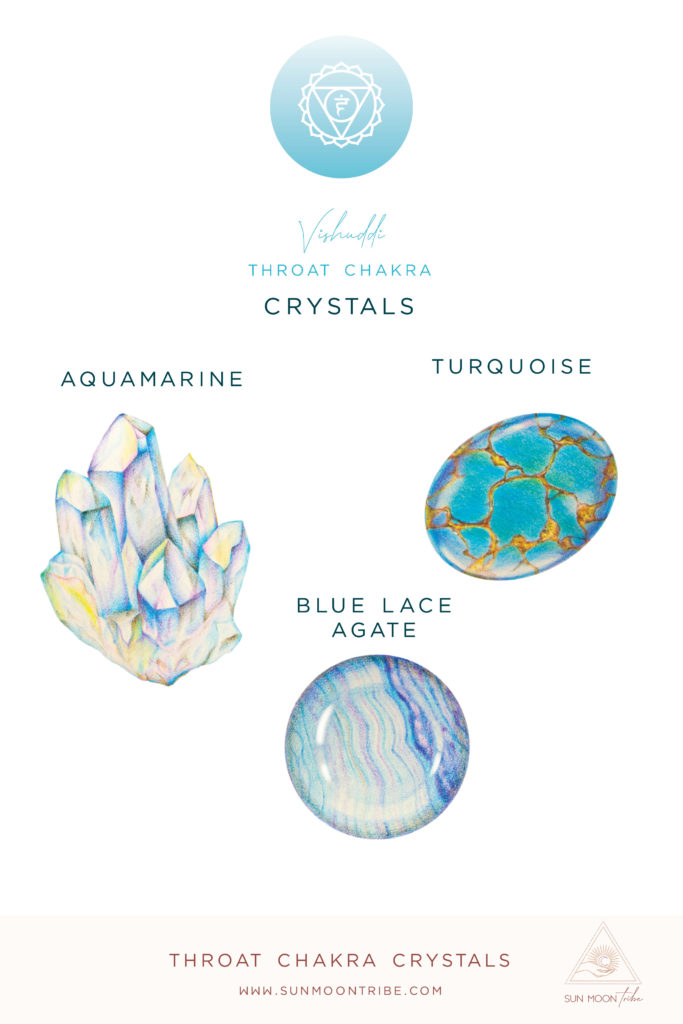 Throat chakra crystals