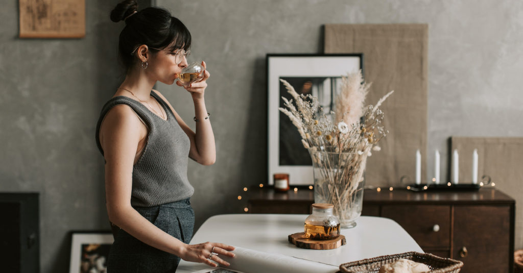 A Woman Drinking Tea