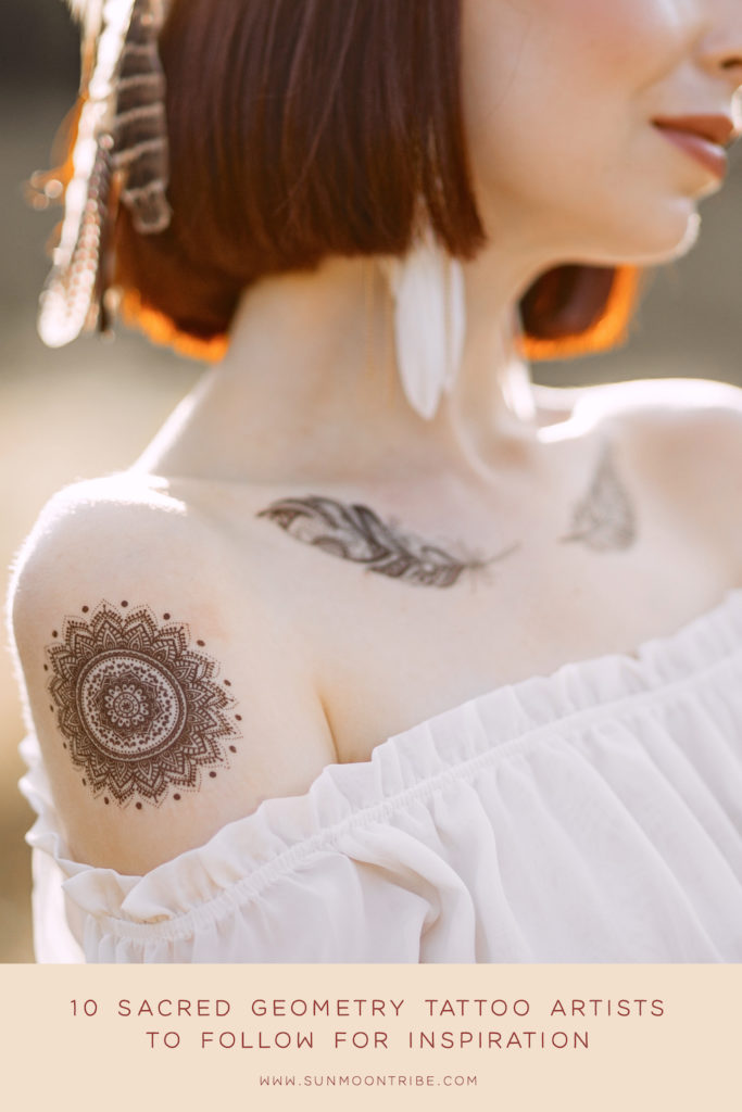 Woman with sacred geometry tattoo
