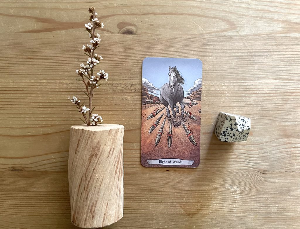 Eight of Wands Tarot Card