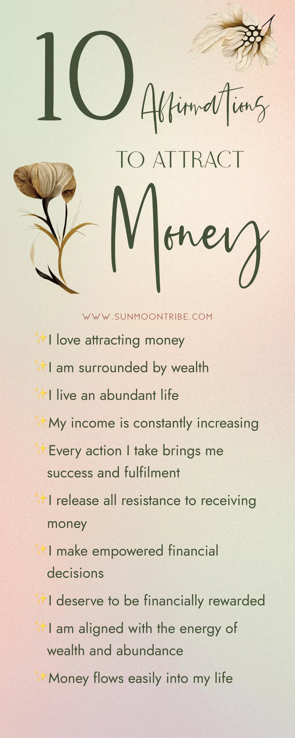List of 10 money affirmations