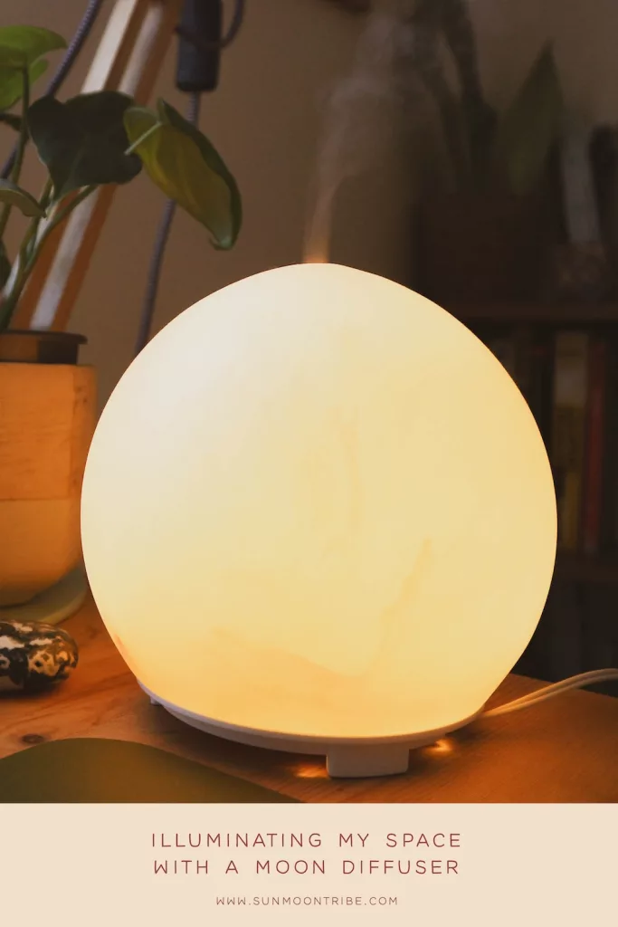 A moon-shaped oil diffuser.